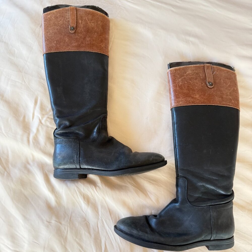 Enzo Angiolini Ellerby Two-Tone Leather Boots